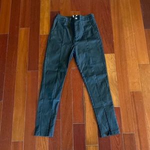Princess Polly Black Faux Leather Skinny Pant Size 4